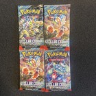 Pokémon Scarlet & Violet Stellar Crown X4 Booster Packs  – Factory Sealed Bundle