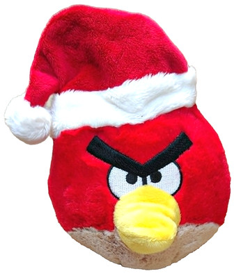 Angry Birds Terence Red Bird Santa Hat Stuffed Plush 5''-7  Christmas Soft Toy