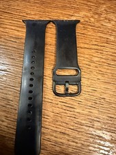 Black Silicone Sport Band Wristwatch Strap for Apple Watch 45mm 2-Piece