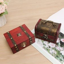 ��l��gante bo?te de rangement d��corative en bois fonc�� pour bagues et objets