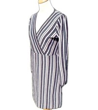 Oliver Bonas Dress Metallic Fine Knit Striped Long Sleeve Size 10 Charity Sale 