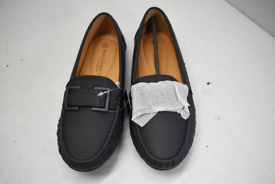 Henry Ferrera Zapatos Mujer Talla 8.5 Azul Marino Mocasín Sin Cordones Comodidad-NJ Foto 3 de 4