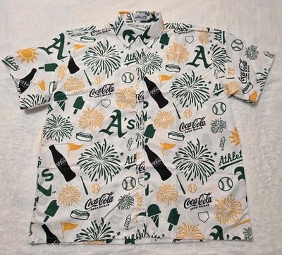 Oakland Athletics Coca-Cola Zero Aloha Hawaiian Shirt Men s XL BWM Global