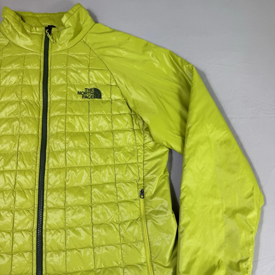 Chaqueta acolchada THE NORTH FACE TERMOBALL para hombre talla MEDIANA M amarillo neón cremallera completa Foto 3 de 4