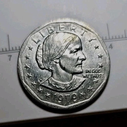 1979 P Over S Errors/ DD/ Wide Rim  Susan B Anthony One Dollar Coin Ungraded
