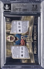 2022 PANINI SPECTRA RISING ROOKIE MATERIALS GOLD VINYL 1/1 JAMES COOK BGS 7.5