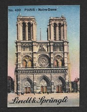 Plakat Briefmarke Schweizer Lindt Sprüngli Nr. 430: Paris, Kathedrale NÔTRE-DAME (1927)