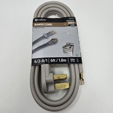 Southwire Range Cord 6ft 50A 3 Wire 6/2 8/1 Electric Stove Power Cable 6ft/1.8m