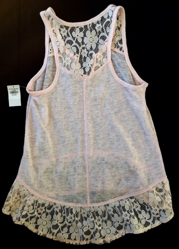 NWT girls abercrombie kids Pink lace flowy sleeveless top summer casual dressy L - Picture 2 of 7