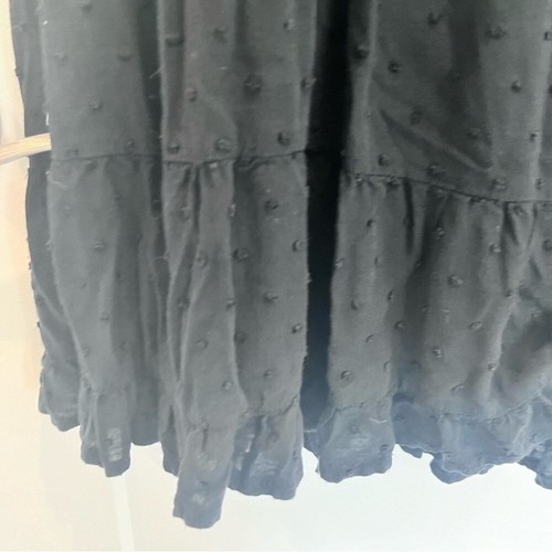 Urban Outfitters Black Dot Shirt Tiered Ruffle Sleeve Lined Babydoll Tiered XS - Picture 5 of 9
