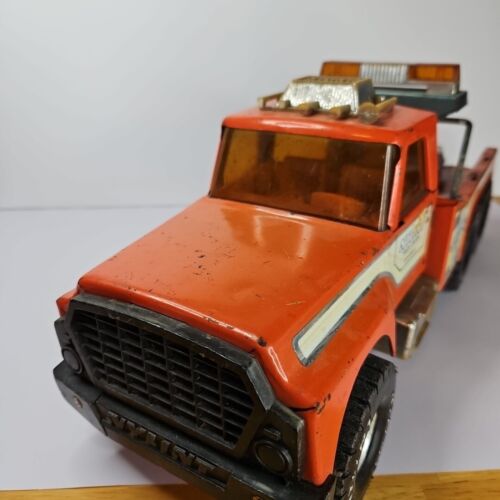 Vintage 1970s Nylint Ford Big Pumpkin Tow Truck Pressed Steel Orange -Wrecker - Picture 4 of 9