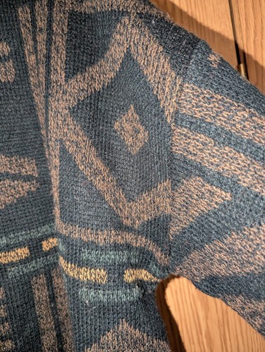Vtg Men's Sz L Large Gitano Retro Boxy 100% Acrylic 1990s 90s Sweater,Leather? - Picture 5 of 24