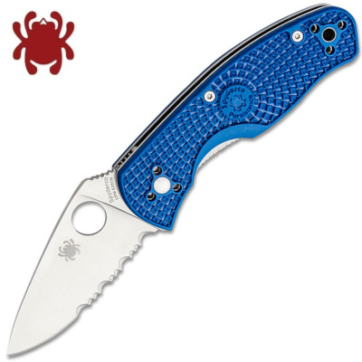 Spyderco Persistence S35VN Satin Combo Blade Blue FRN Handles C136PSBL