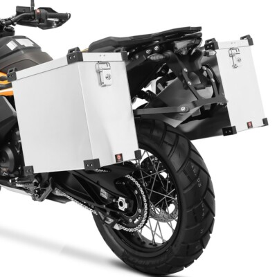 Alukoffer Motorrad Set Bagtecs Namib 2x35 L + Anbausatz für Kofferträger