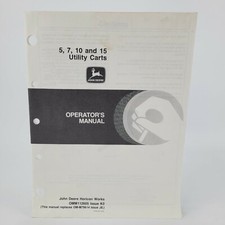 OEM John Deere 5, 7, 10, & 15 Utility Carts Owner Operator's Manual