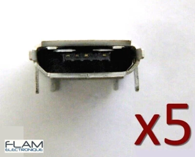 5x connecteur à souder micro USB type B femelle / 5x Female connector to solder - Photo 1/4