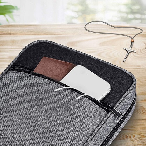 Extra Large Bible Cover Bible Handbag Bible Holder Canvas Bible Case - 第 11/12 張圖片