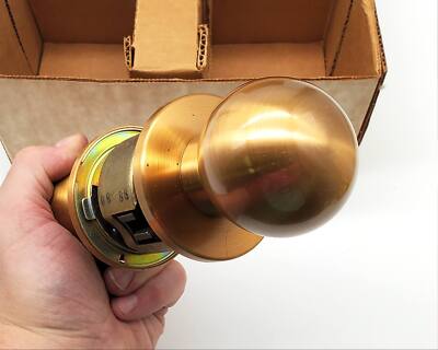 Schlage D10S Door Knob Passage Latch 2-3/4'' Backset Satin Bronze Orb Grade 1