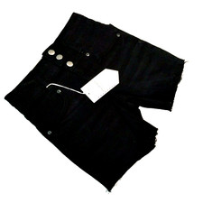 Comfort Denim Size 0 Black Cut Off Stretch Shorts 3 Buttons and Zipper READ