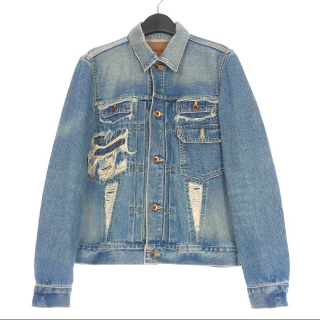 【MUCENT】TREAT CUTTING DENIM BLOUSON JACKET★25SS★ Outshine In Rhinestone Lace-Up Denim Jacket | Windsor