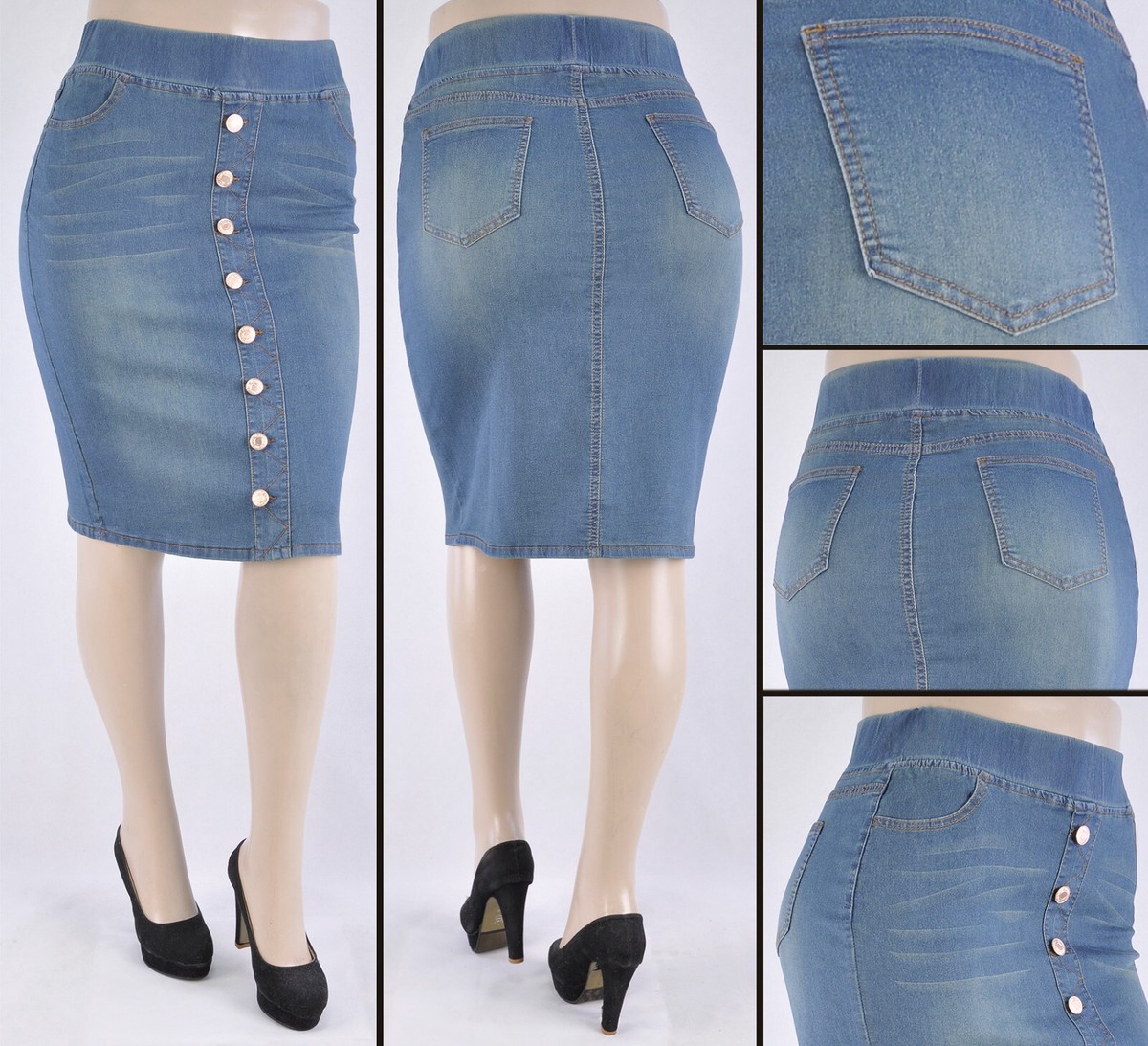 【NONCODE】Kaoree Waist Cutting Denim Skirt Women 26