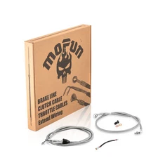 MOFUN 12"-14" Handlebar Brake Line Clutch TBW Cable For Harley FLDE FLFBS ABS