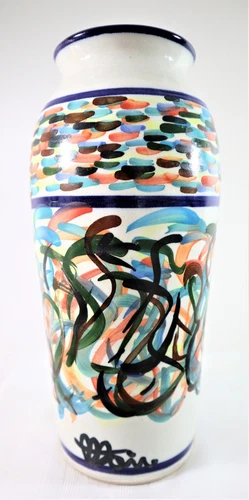 Large Mid-Century  Pottery Abstract art vase signed Circa 1960-1970 28cm high