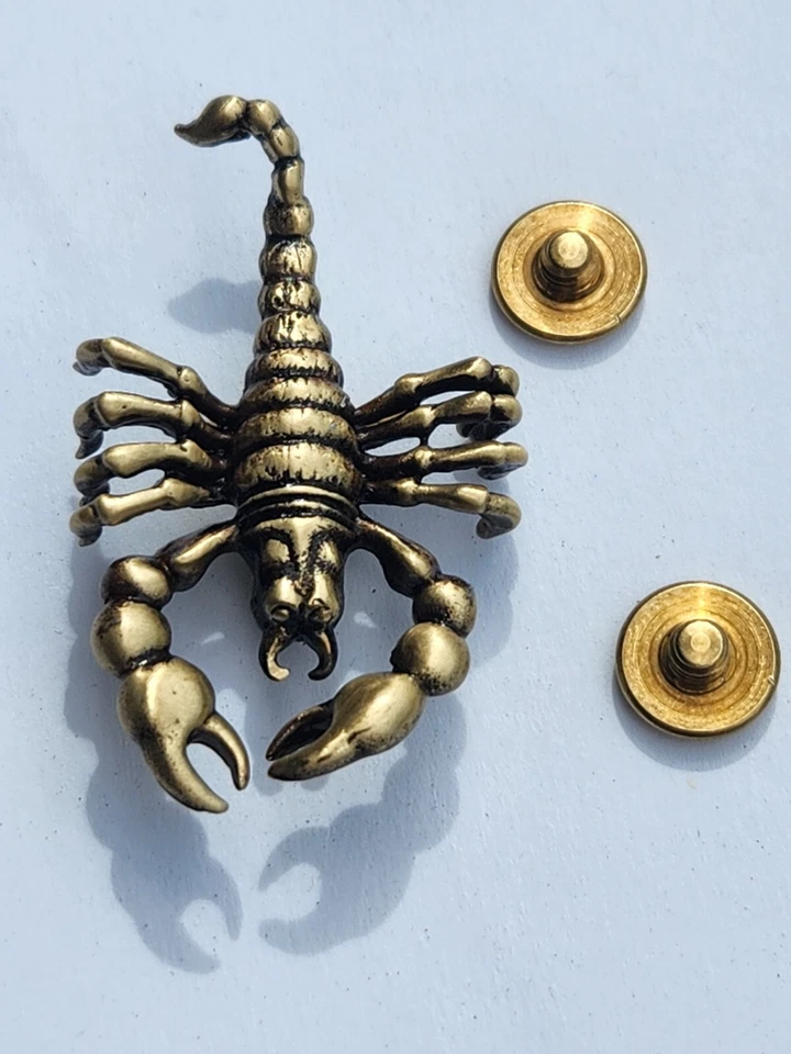 Scorpion concho leather accessory bronze  bag jacket shoes belt cuff bracelet - Image 2 of 4