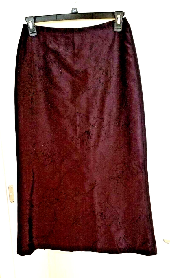 Ann Taylor Y2K Size 6 Purple Deep Violet Beaded Silk Maxi Dress Skirt Holiday - Image 2 of 4