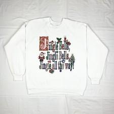 Vintage Jingle Bells Christmas Sweatshirt Adult XL Ugly Sweatshirt 90s Jerzees