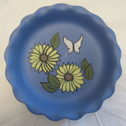 Crystal Creek Pottery Pie Plate Butterfly Sunflower Dishwasher Oven Safe - 第 1/6 張圖片