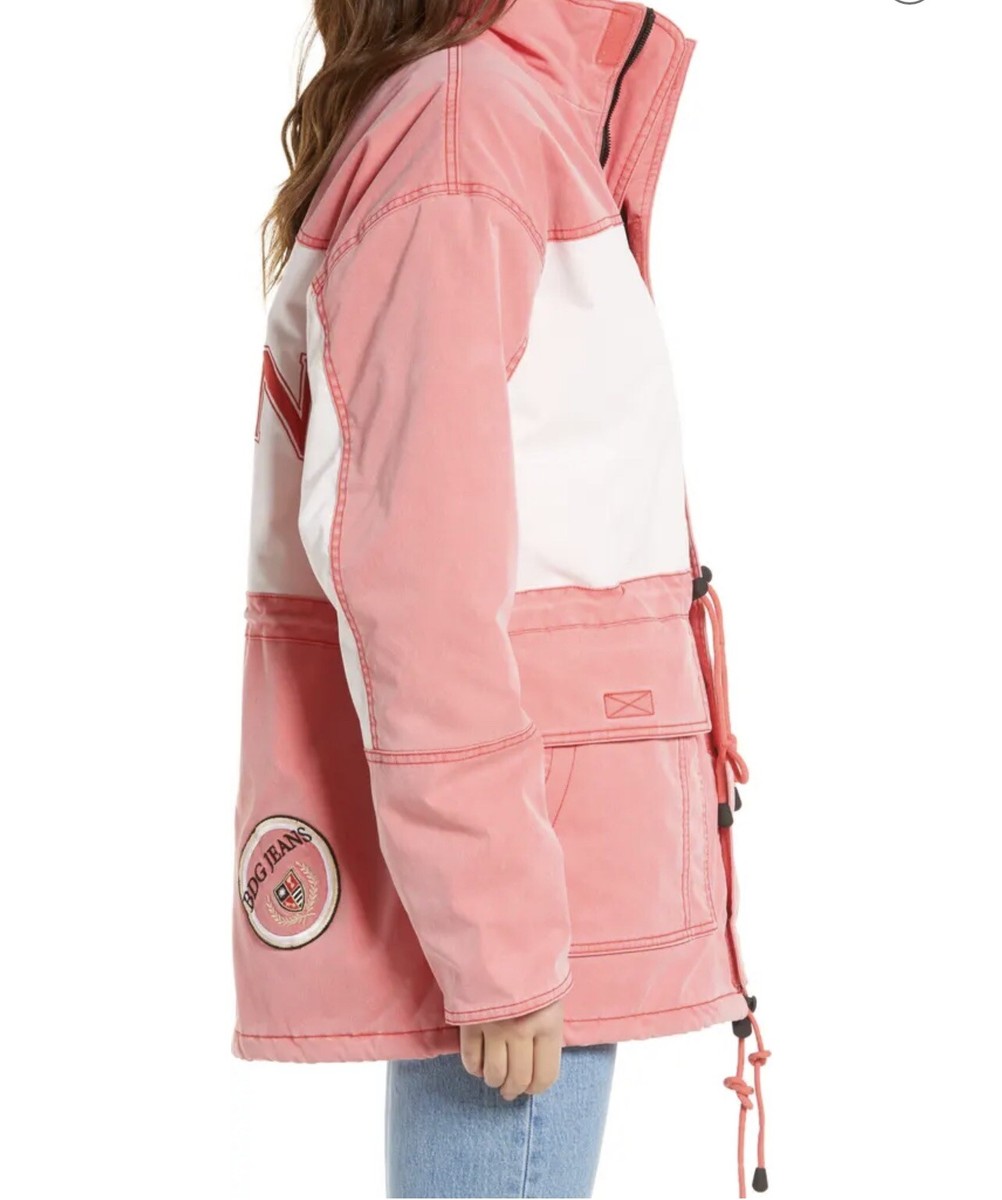 ★codegraphy★ Colorblock ver. 2WAY Tech Short Jacket Pink New! Urban Outfitters BDG Colorblock Pink White Zippered