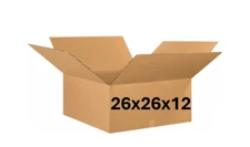 26" x 26" x 12"  CARDBOARD BOX (275 ECT) DOUBLE WALLED - SINGLE BOX - HEAVY DUTY