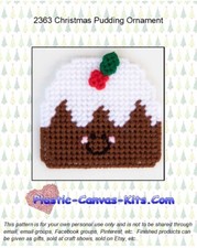 Christmas Pudding Ornament- Plastic Canvas Pattern or Kit