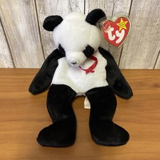 Ty Beanie Baby "Fortune" Panda Bear with Tag Protector  Original Tags Attached