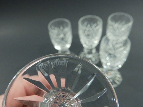 Vintage 5 Waterford Crystal Donegal 3 1/4" Cordial Shot Liqueur Glasses Old Mark - Picture 4 of 4
