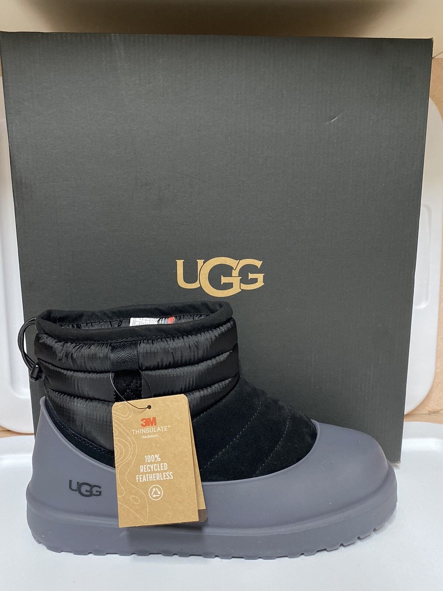 UGG BLACK CLASSIC MINI PULL-ON WEATHER WINTER BOOTS, MEN US 12 NEW