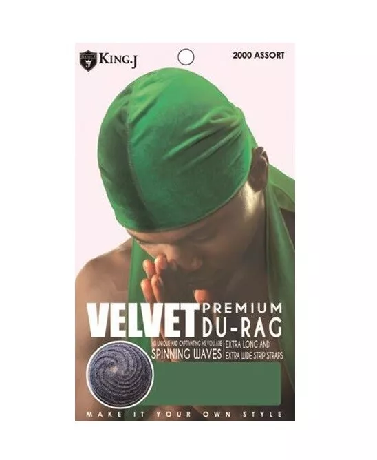 Premium Velvet Durag For Men - Durag for 360 Waves- Designer Durag- Long  Straps