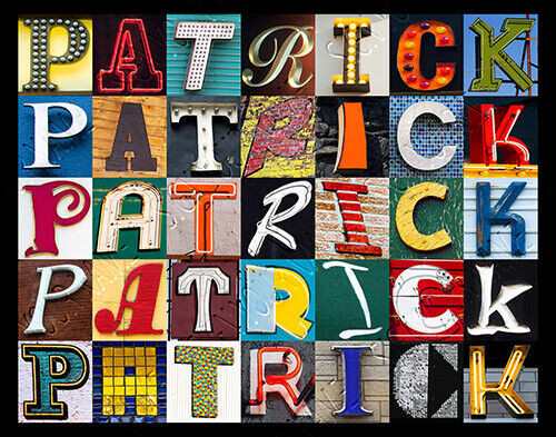 PATRICK Name Poster featuring photos of actual sign letters - Picture 1 of 1