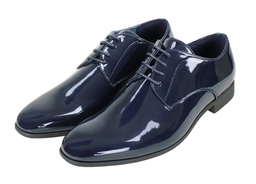 Scarpe uomo classiche blu lucido vernice Top Class eleganti e da cerimonia  | eBay