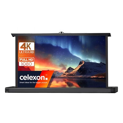 celexon tragbare Tischleinwand mit auto.Rückzug Pro Mini 111x62cm 16:9 Gain 1,2