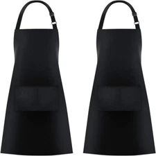 Jubatus 2 Pack Bib Aprons with 2 Pockets Cooking Chef Kitchen Apron for Women Me