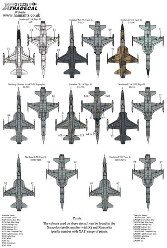 X72325 Xtradecal 1:72 Northrop F-5 Tiger II Colección Mundial Pt1 - Imagen 6 de 7