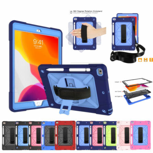 For Apple iPad mini 4 5 Hybrid Shockproof Armor Case Shoulder Strap Stand Cover