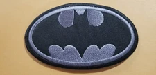 Blackout Batman Logo Embroidered Biker Patch  approx 2.25x 3.75"