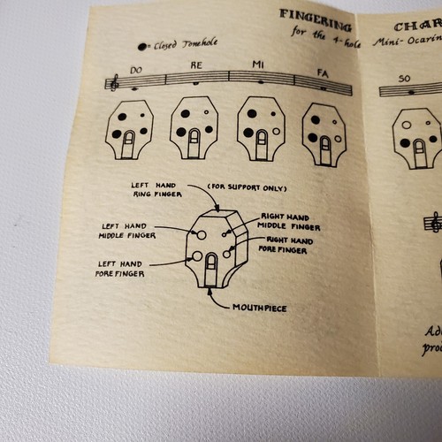 VTG Kelischek Mini 4 Hole Pendant Ocarina Instruction Box Unique Zelda Music - Picture 8 of 12