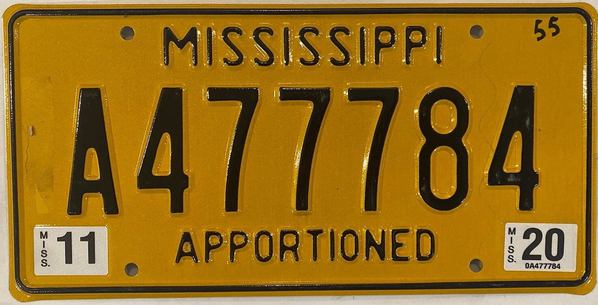 TRIPLE 7 777 license plate repeat Triple 777 Miss MS A477784