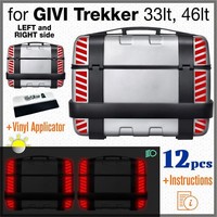 12 Reflektierende Streifen Rot Kompatibel Mit Givi Trekker Seitenkoffern 33Lt