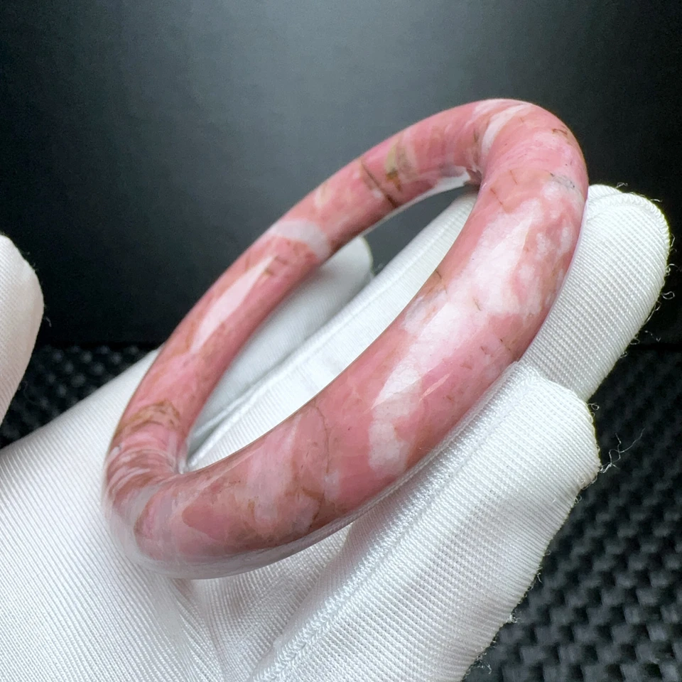 Brazalete Brazalete Cristal Piedras Preciosas Cuarzo Rodonita Natural 58,5 mm Foto 3 de 4