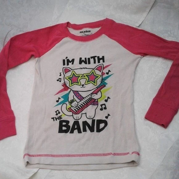 Joe Boxer + Faded Glory Niñas Talla 7/8 Pijama Top e Inferior Rosa Verde Estrellas Foto 2 de 4